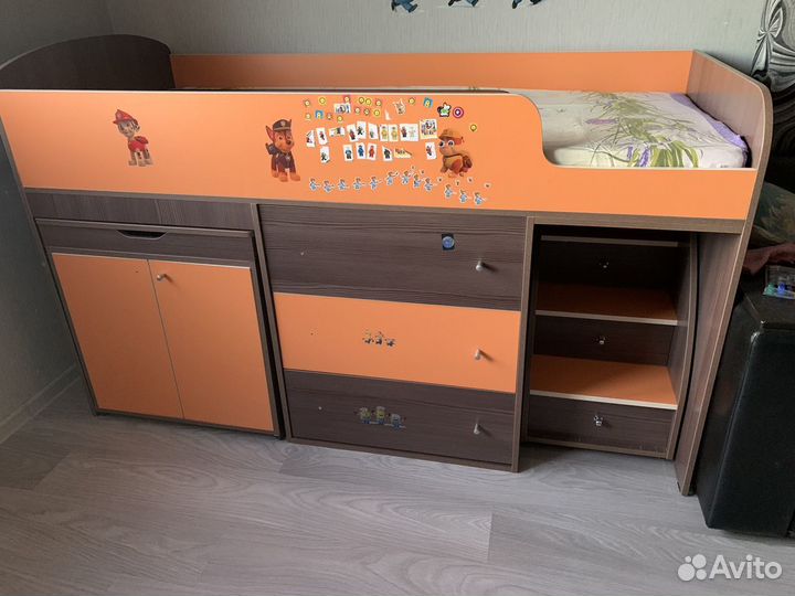 Кровать чердак с рабочей зоной ярофф малыш