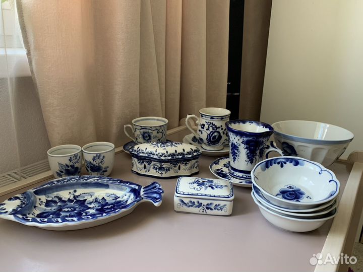 Гжель СССР посуда