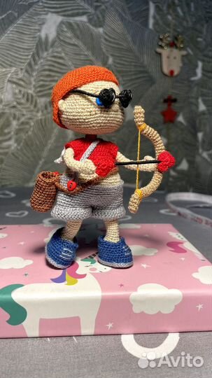 Игрушка вязаная ручной работы. Купидон