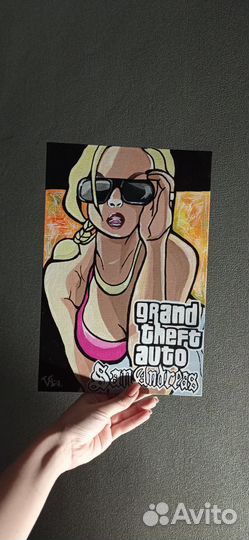 Картина на холсте.Девушка из GTA S.A