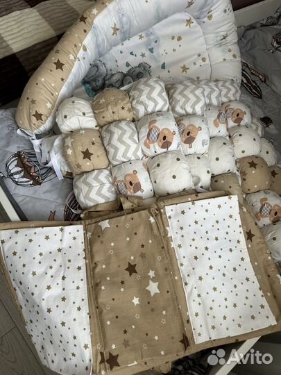 Бортики в кроватку + кокон + карман на кроватку