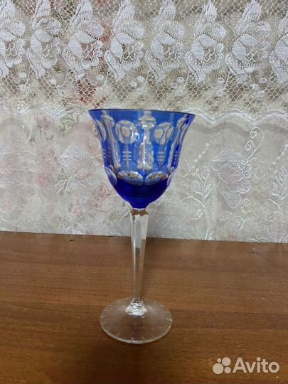 Фужер цветной хрусталь ГДР 50-ые годы винтаж