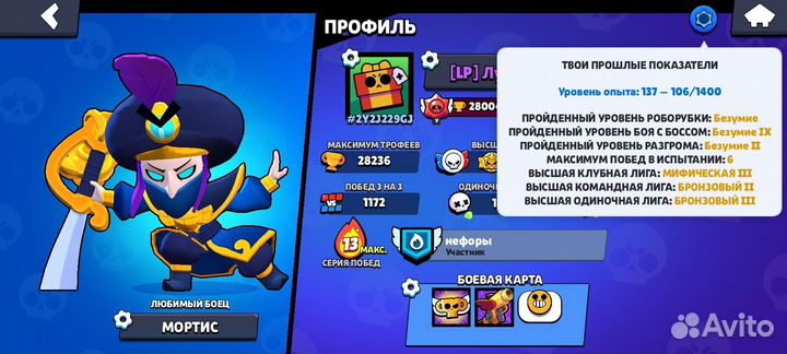 Низкая стоимость ака в бравле Всего 600р+торги