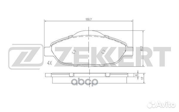 Колодки торм. диск. передн. Peugeot 3008 09- P