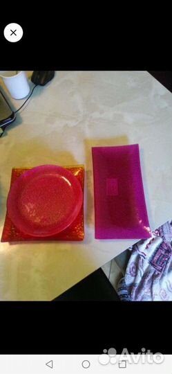 Набор тарелок новый, стекло