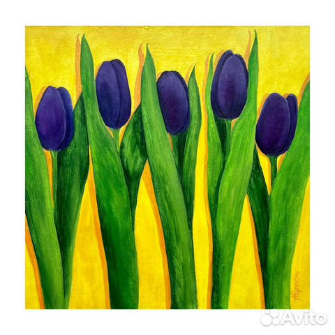 Картина маслом «Тюльпаны»