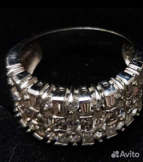 Кольцо премиум бижутерия серебро 925 проба