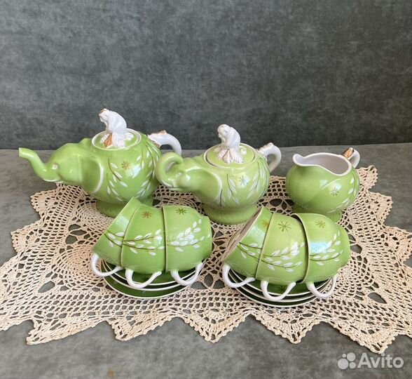 Сервиз детский СССР Дулево 1959г. Слоны и обезьяны