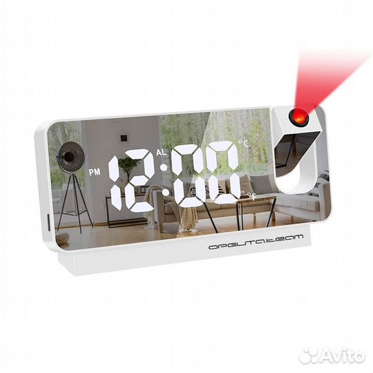 Часы белые проекционные, 60397