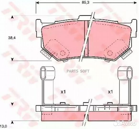 TRW GDB884 Комплект тормозных колодок