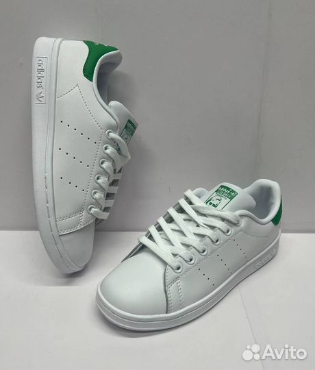 Кроссовки Adidas Stan Smith White/Green зеленые