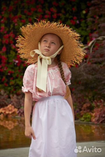 Соломенная шляпа для девочки (новая)