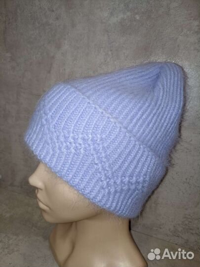 Шапка вязаная(пух норки)