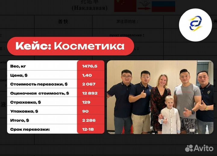 Карго доставка из Китая / Сопровождение поставки