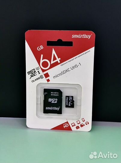 Карта памяти MicroSD 64гб