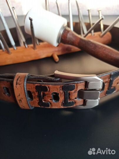 Кожаный ремень ручной работы