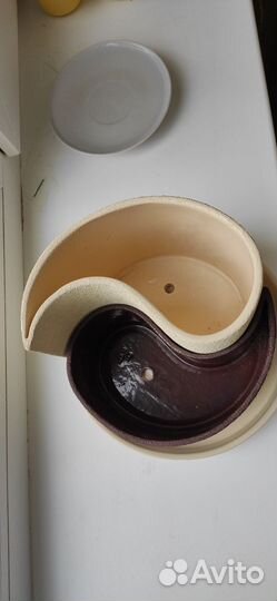 Горшок для цветов глина Инь Янь