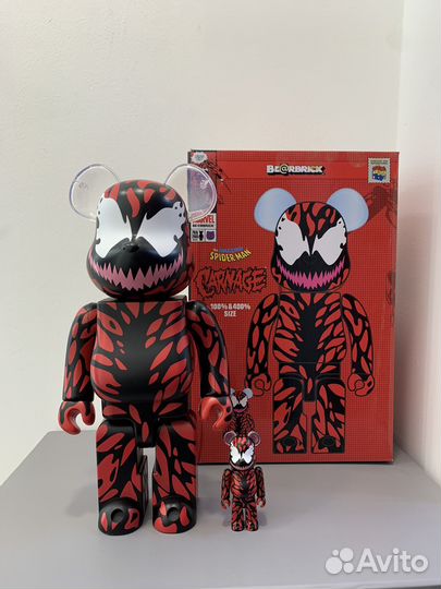 Bearbrick x Marvel Carnage 400 оригинал