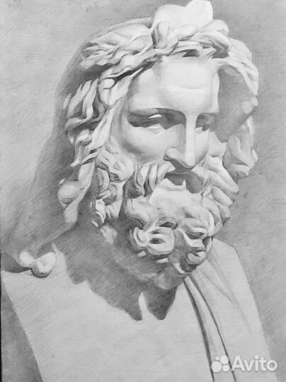 Рисунок головы Зевса