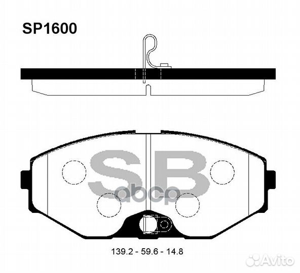 Колодки тормозные дисковые передние SP1600 Sang