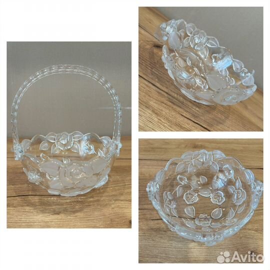 Ваза хрустальная, блюдо, салатник, подсвечники