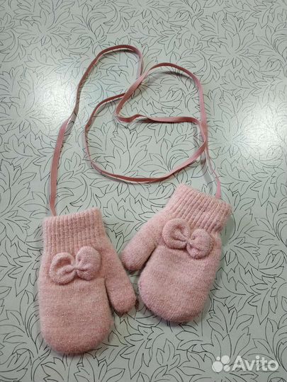 Варежки зимние детские на резинке