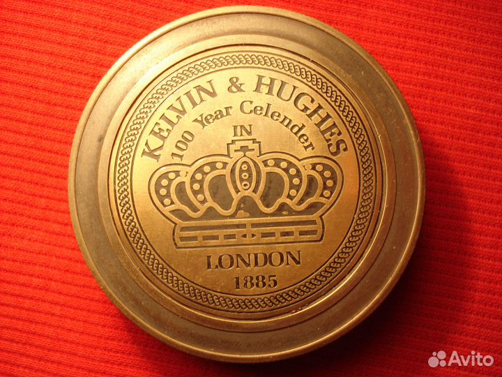 Компас 1885 корабельный London Британия Бронза Мор