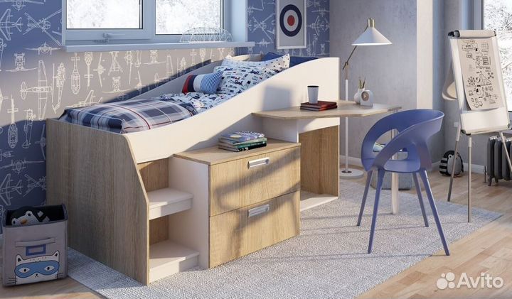 Детская кровать в скандинавском стиле 80х190