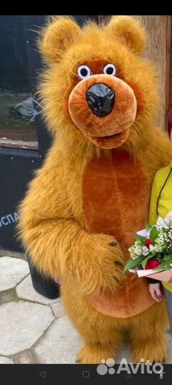 Белый.Мишка.Медведь.Поздравление.Ростовая кукла