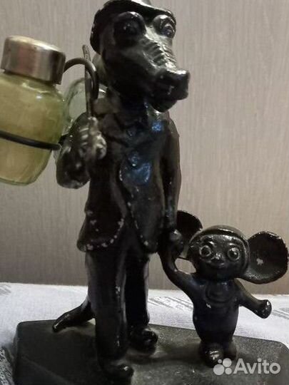 Солонка Крокодил Гена и Чебурашка.Тяжелая.СССР