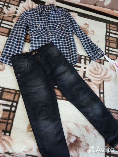 Джинсы с рубашкой