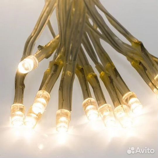 Гирлянда Сеть 2х1,5м, 288LED тепло-белый IP44 свечение с динамикой, прозрачный провод, 230В