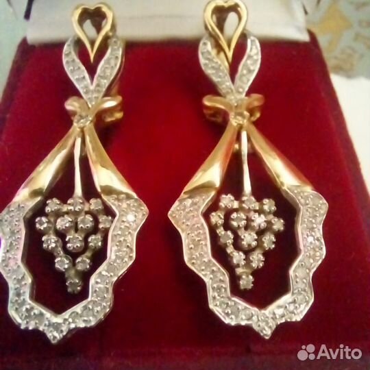 Золотые серьги 585 пробы с бриллиантами