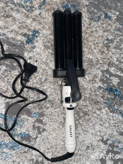 Плойка тройная для волос galaxy