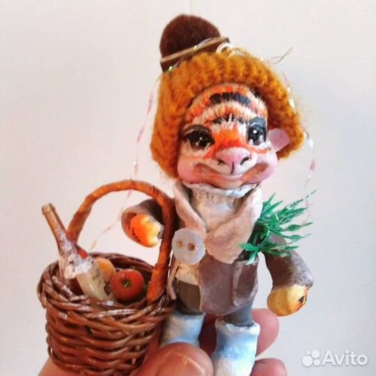 Тигр, елочная игрушка, ручная работа