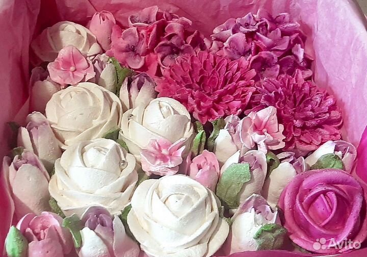 Коробочки цветов из зефира. Незабываемый подарок