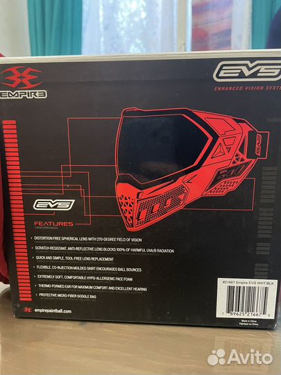 Маска для пейнтбола empire EVS white/black