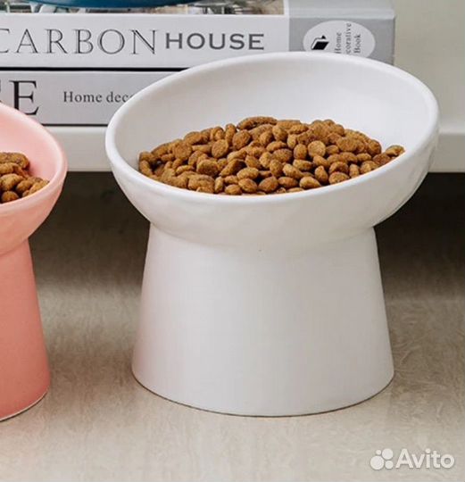 Миска для собак / кошек керамическая белая