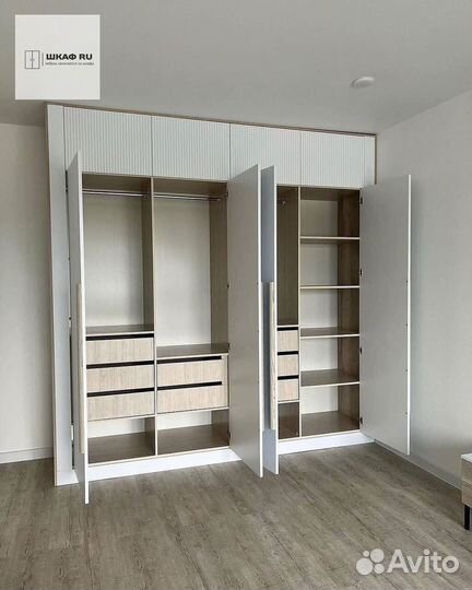 Шкаф распашной с фрезерованными фасадами