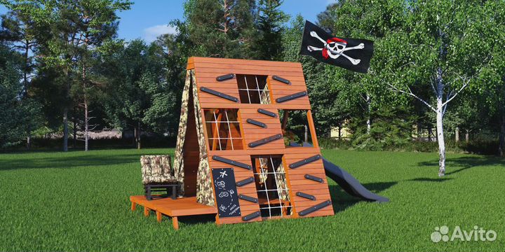 Спортивный домик Савушка База-3 (милитари) с кресл