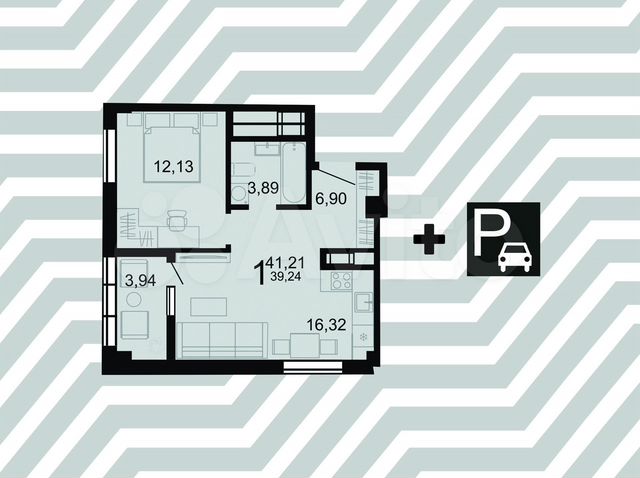 1-к. квартира, 41,2 м², 9/23 эт.