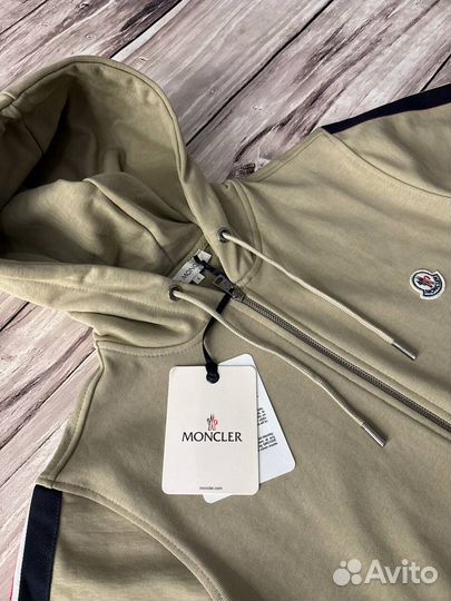Зип худи Moncler бежевый мужской