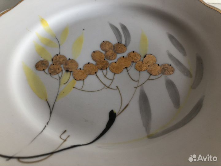 Редкая тарелка. Ручная роспись. Дулево. 66 г