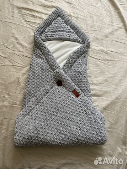 Конверт вязаный на выписку для новорожденного