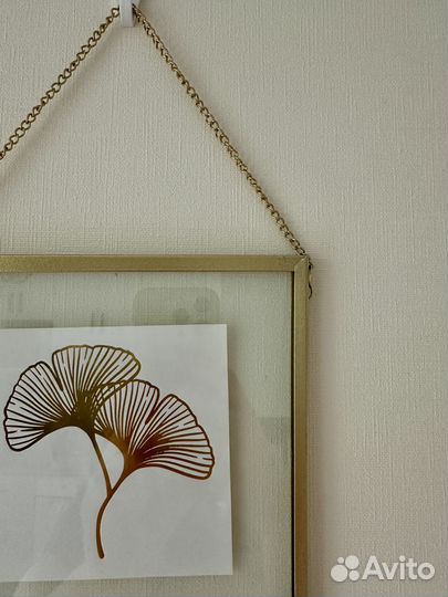 Стеклянная фоторамка на цепочке квадрат