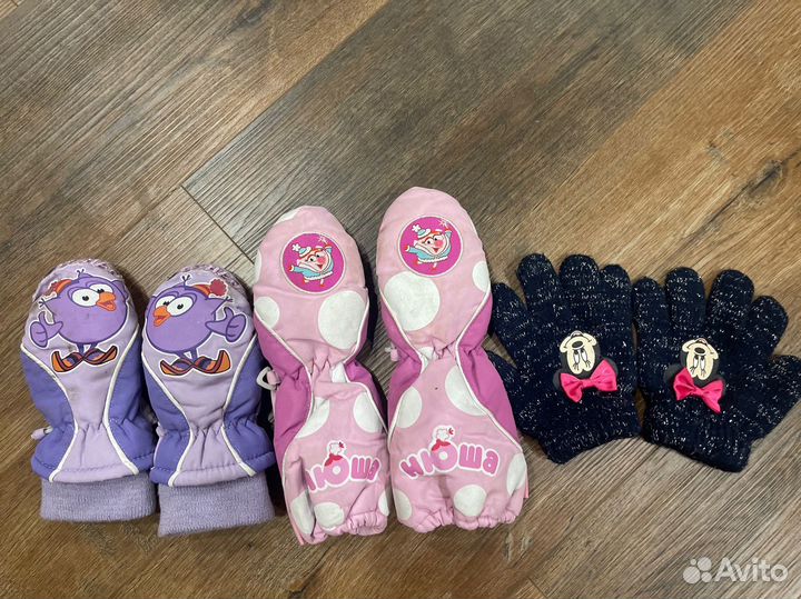 Варежки детские 2 года