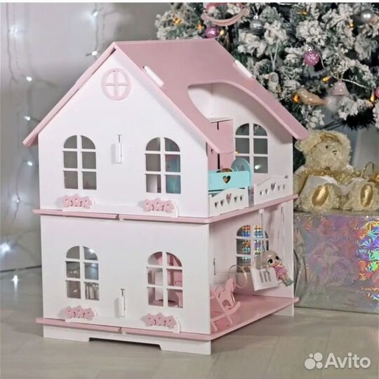 Деревянная игрушка LittleWoodHome Домик Лолли, роз