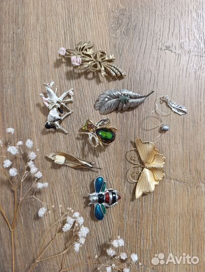 Брошки винтажные