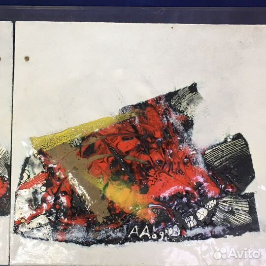 Картина Рыбы горячая эмаль на меди. А.Авдеев