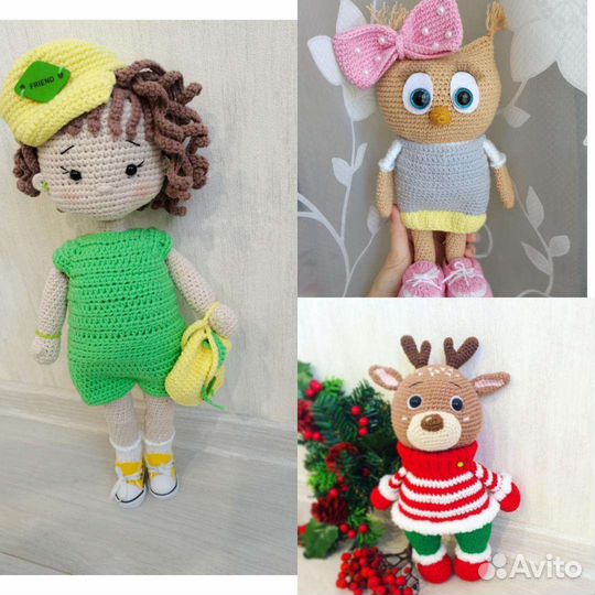 Вязаные игрушки амигуруми и пижамницы